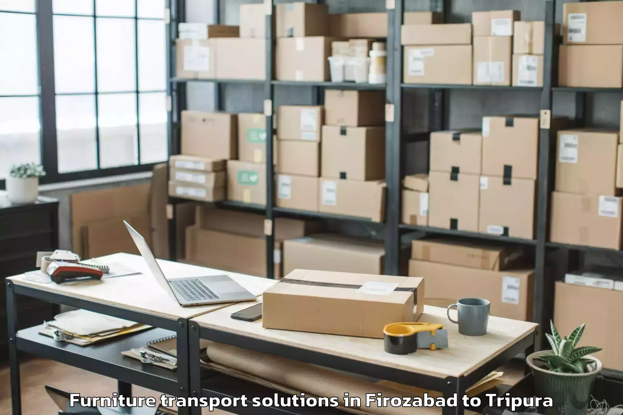 Book Firozabad to Amarpur Furniture Transport Solutions Online